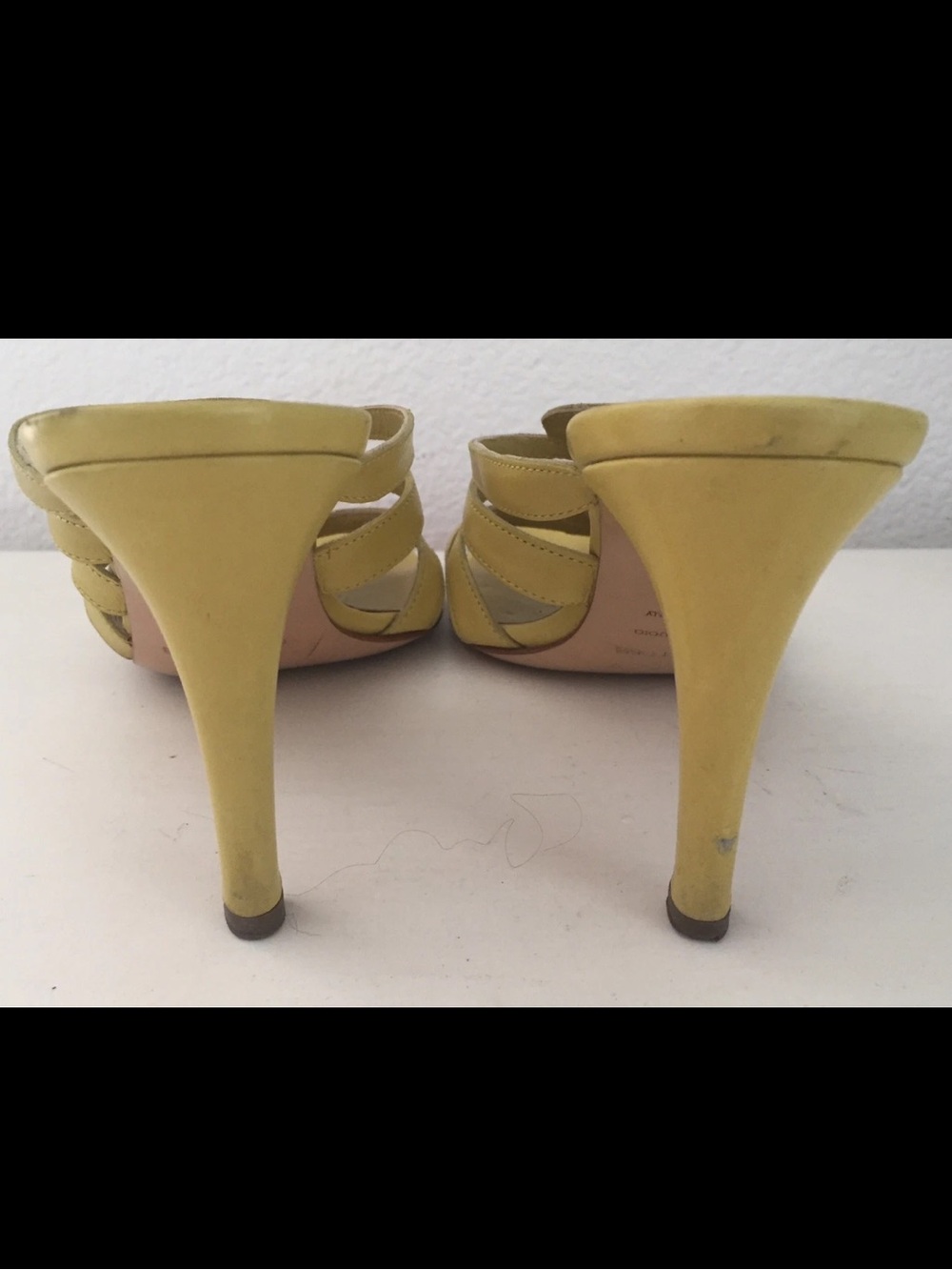 SERGIO ROSSI LIME GREEN CAGED SLIP ON HEELS SANDALS Sz 38.5 - Picture 9 of 11